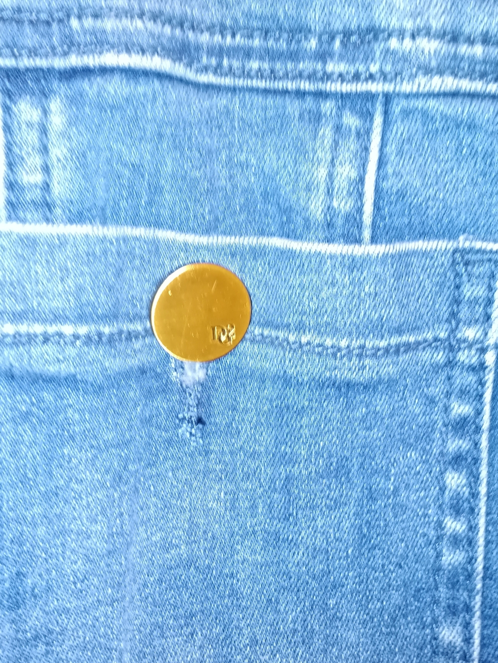 DG2 by Diane Gilman Sunflower Jean Jacket with Stretch And Zipper Closure Lg - Picture 4 of 9